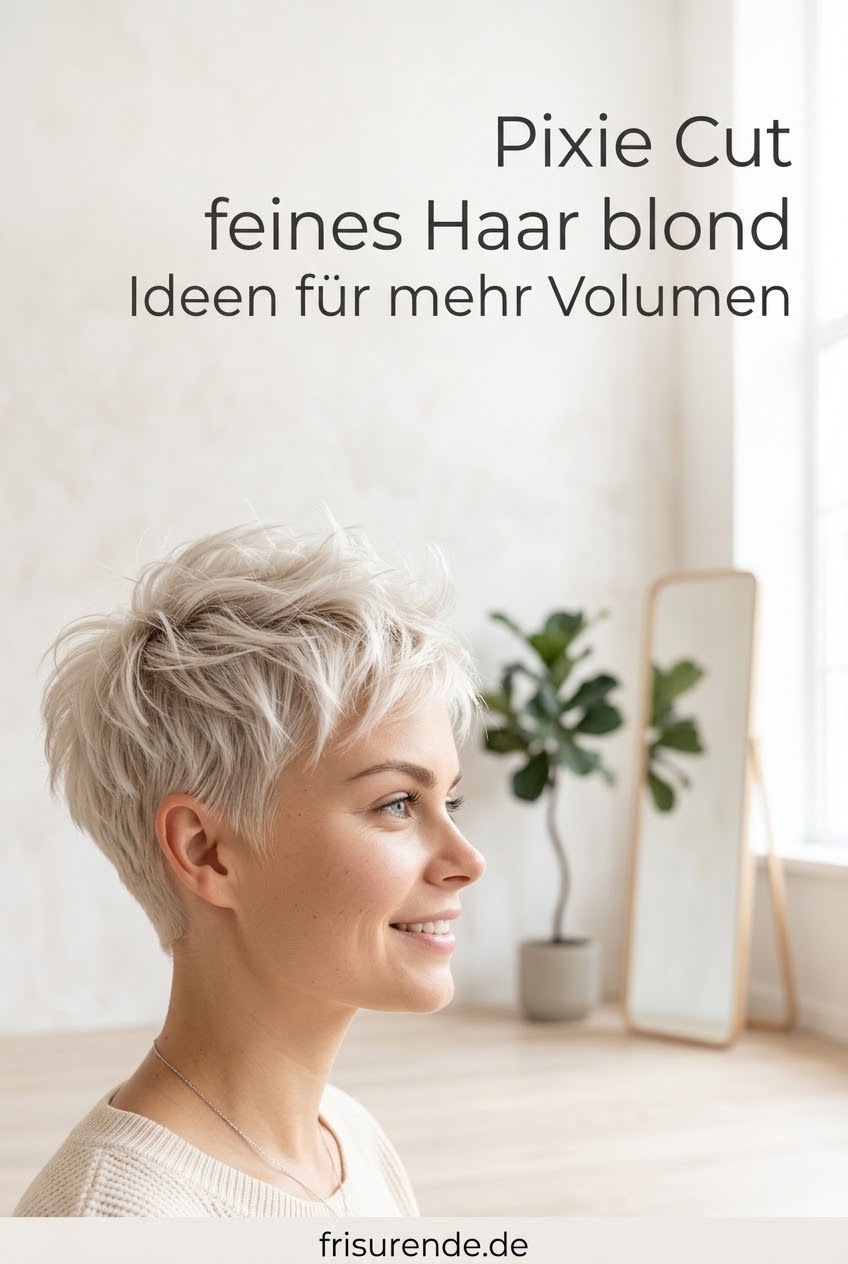 Pixie Cut feines Haar blond Ideen für mehr Volumen