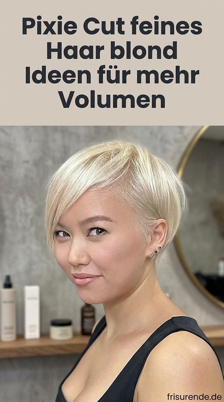 Pixie Cut feines Haar blond Ideen für mehr Volumen