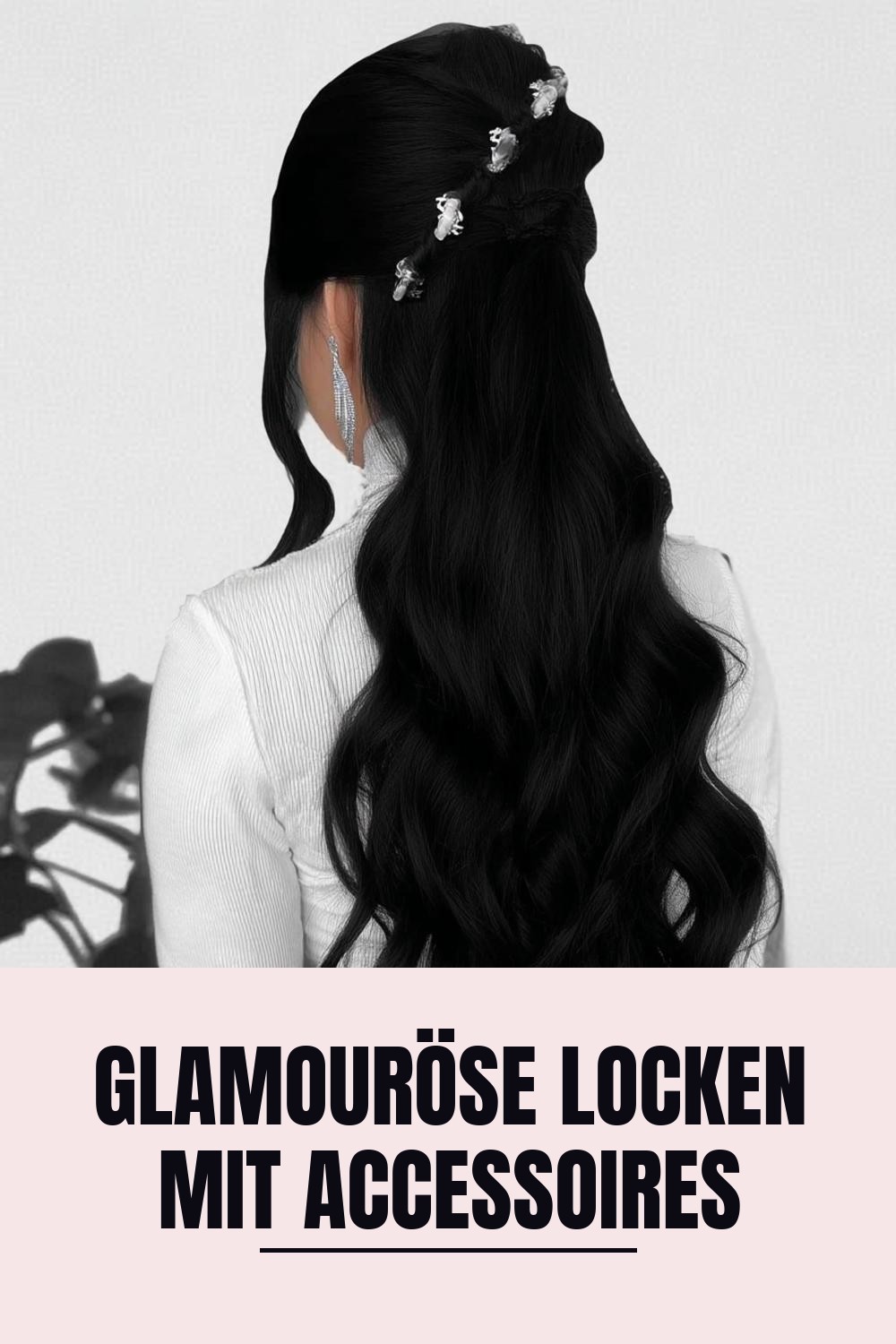 Glamouröse Locken mit Accessoires