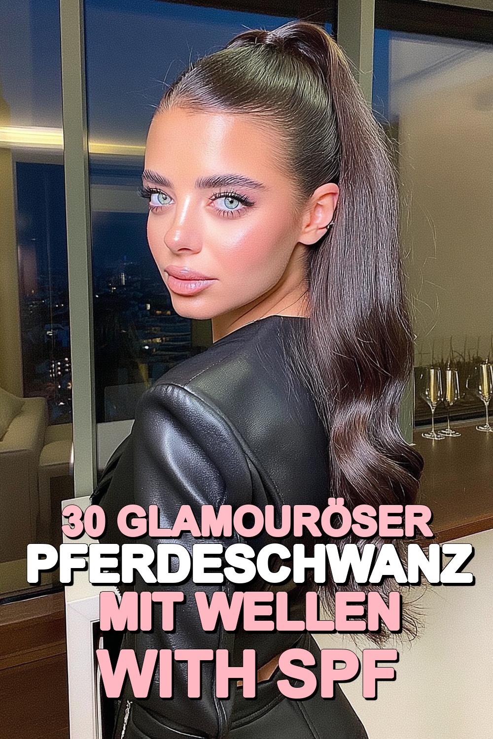 Glamouröser Pferdeschwanz mit Wellen