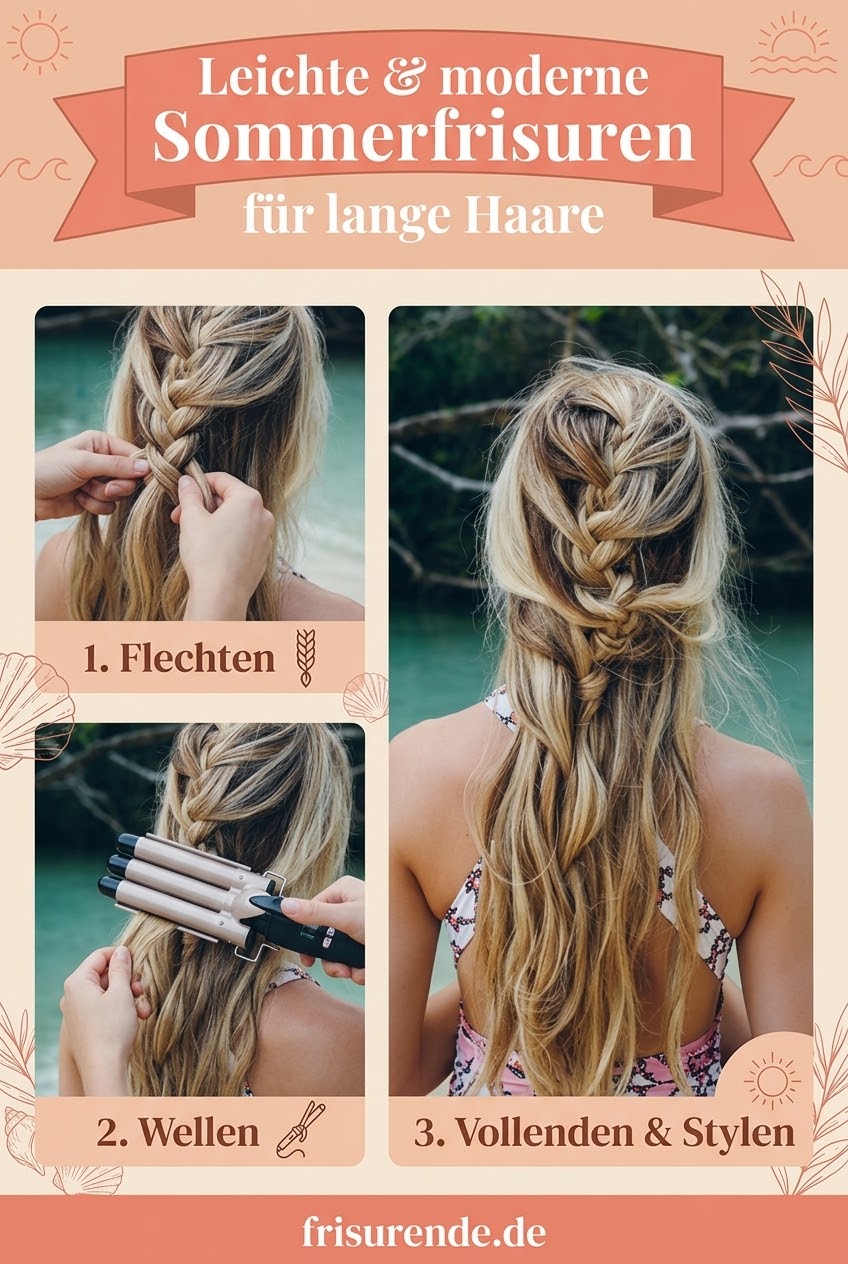 Leichte & moderne Sommerfrisuren für lange Haare