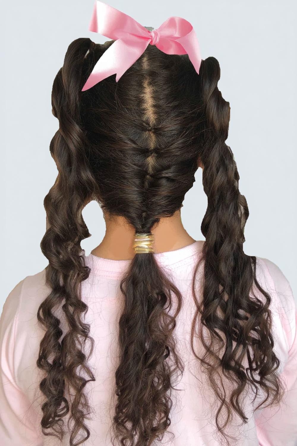 Geflochtene Zöpfe mit Schleife