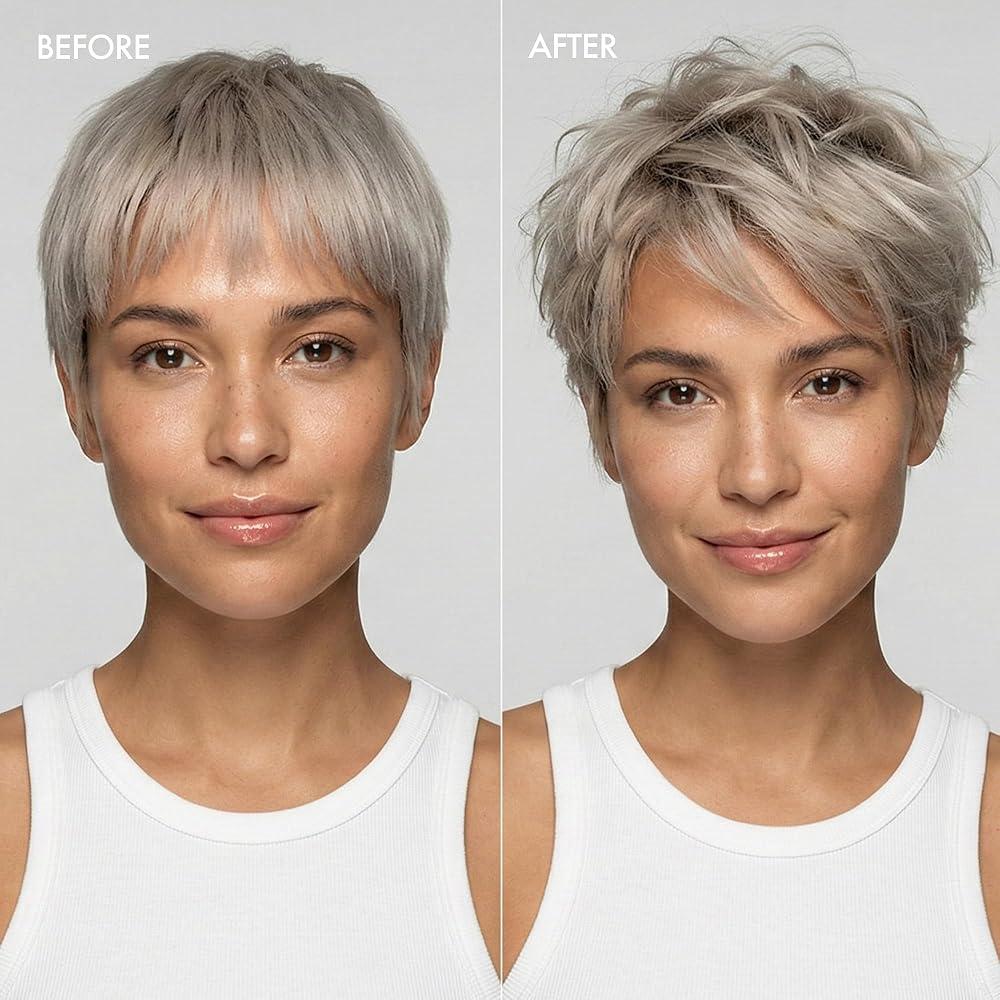Pflege und Styling silberner Pixie Cut