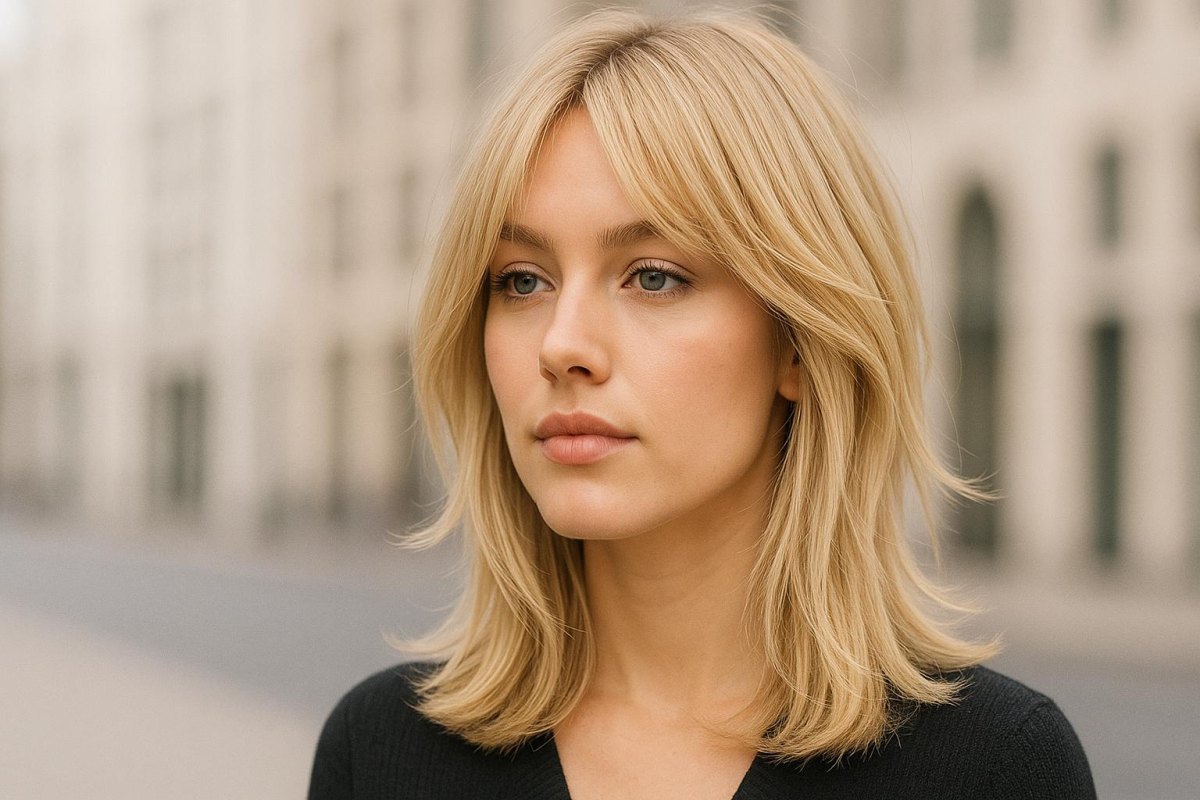 Pflegeleichter blonder Stufenschnitt
