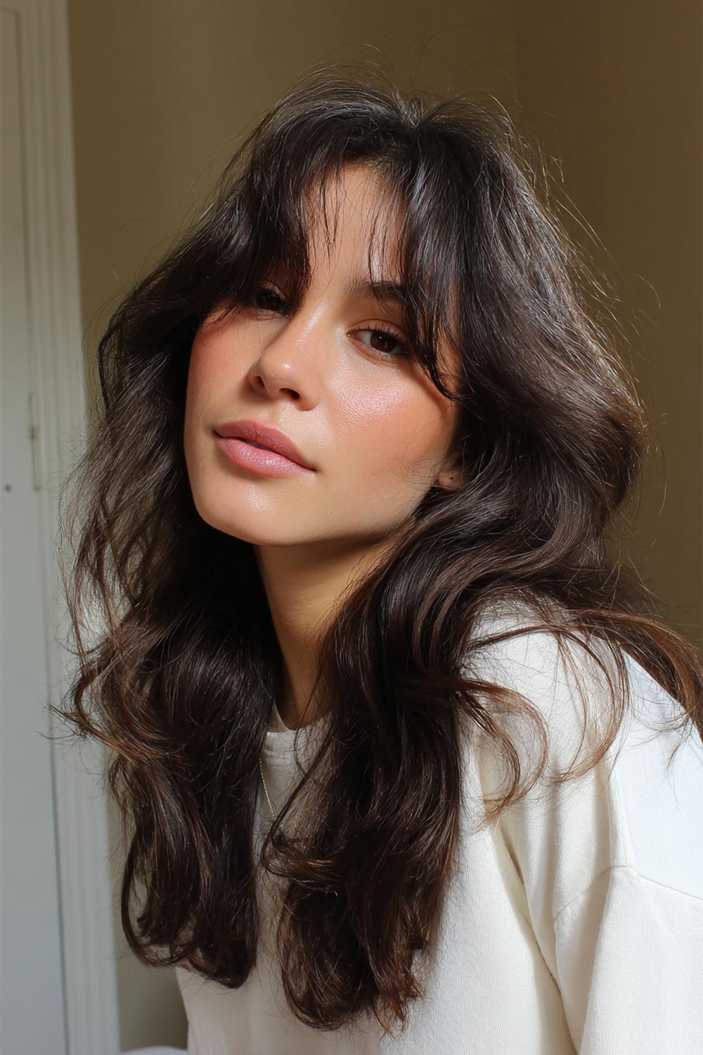 2. Pinterest Haar Inspiration 2026: Curtain Bangs mit Soft Waves und Face-Framing