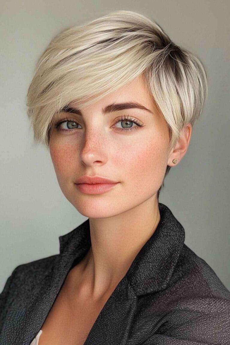 Pixie Cut Seitenscheitel feines Haar