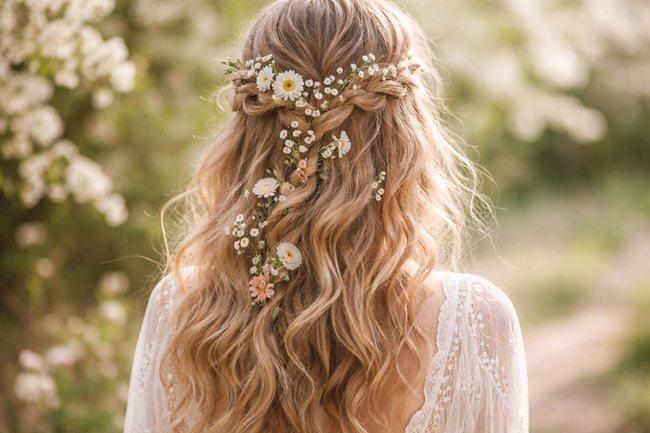 Boho Look lange Haare Sommer
