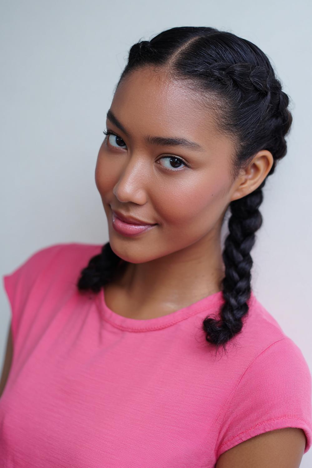 12. Schnelle Frisur: Sleek Side Part mit Hair Tuck und glänzender Ohrlinie