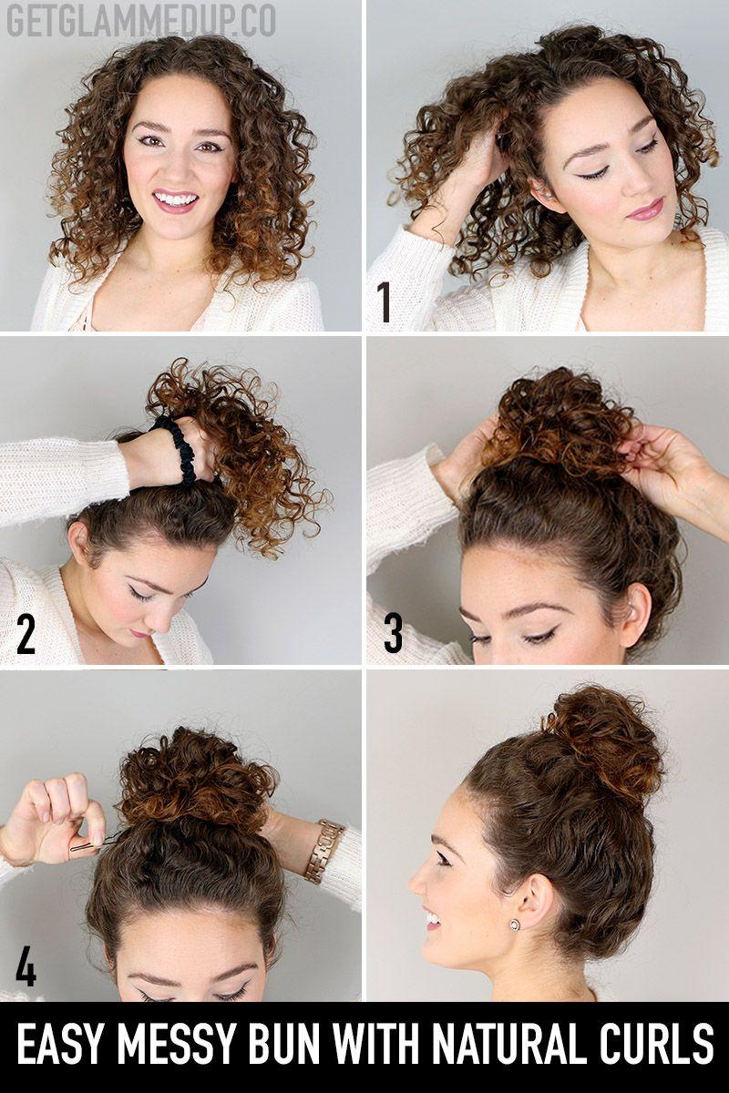Messy bun mit locken mit dekorativem Haarschmuck