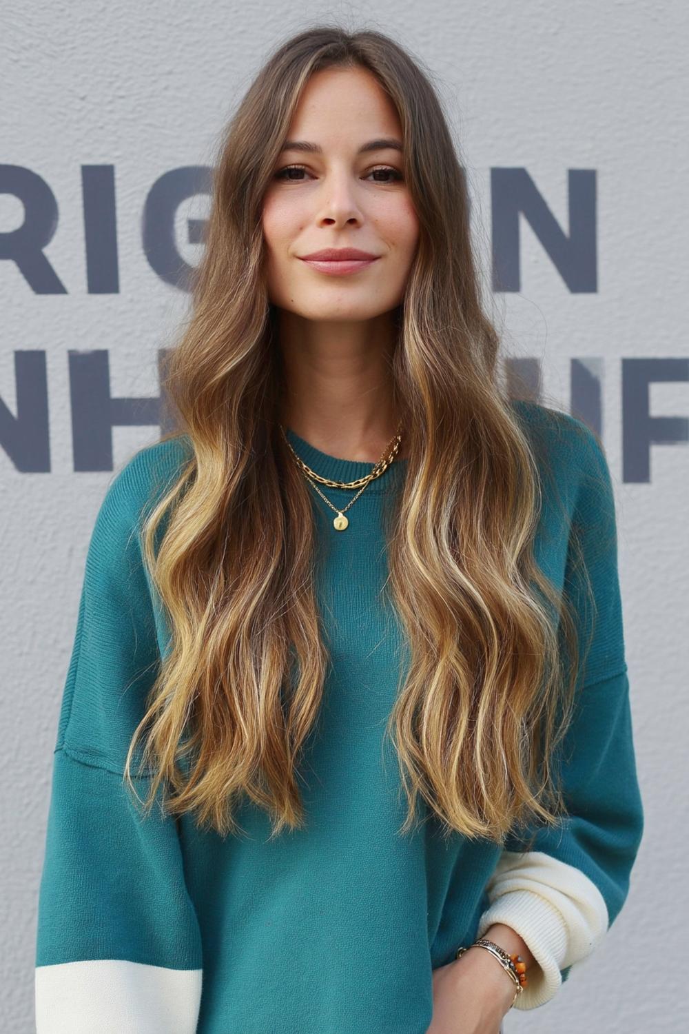 Halb-offene Flechtfrisur mit Schmuck