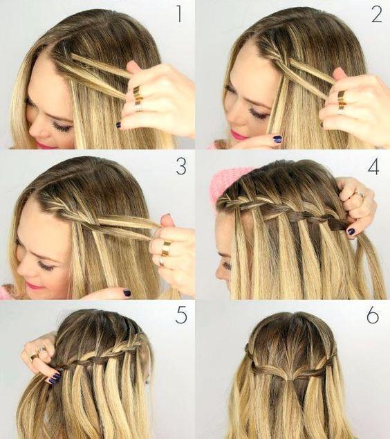 Wasserfall Zopf Schritt Anleitung