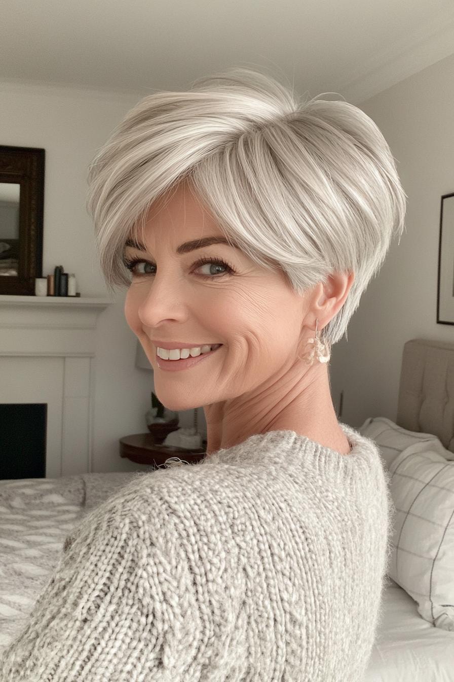 Silver Pixie Cut
