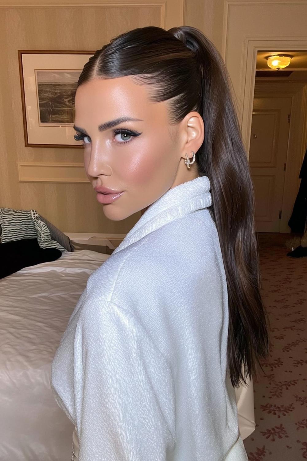 Glatter Pferdeschwanz seitlich