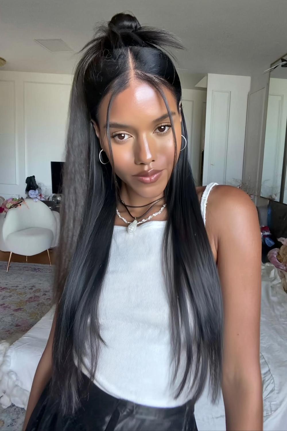 Voluminöse Locken im Pferdeschwanz