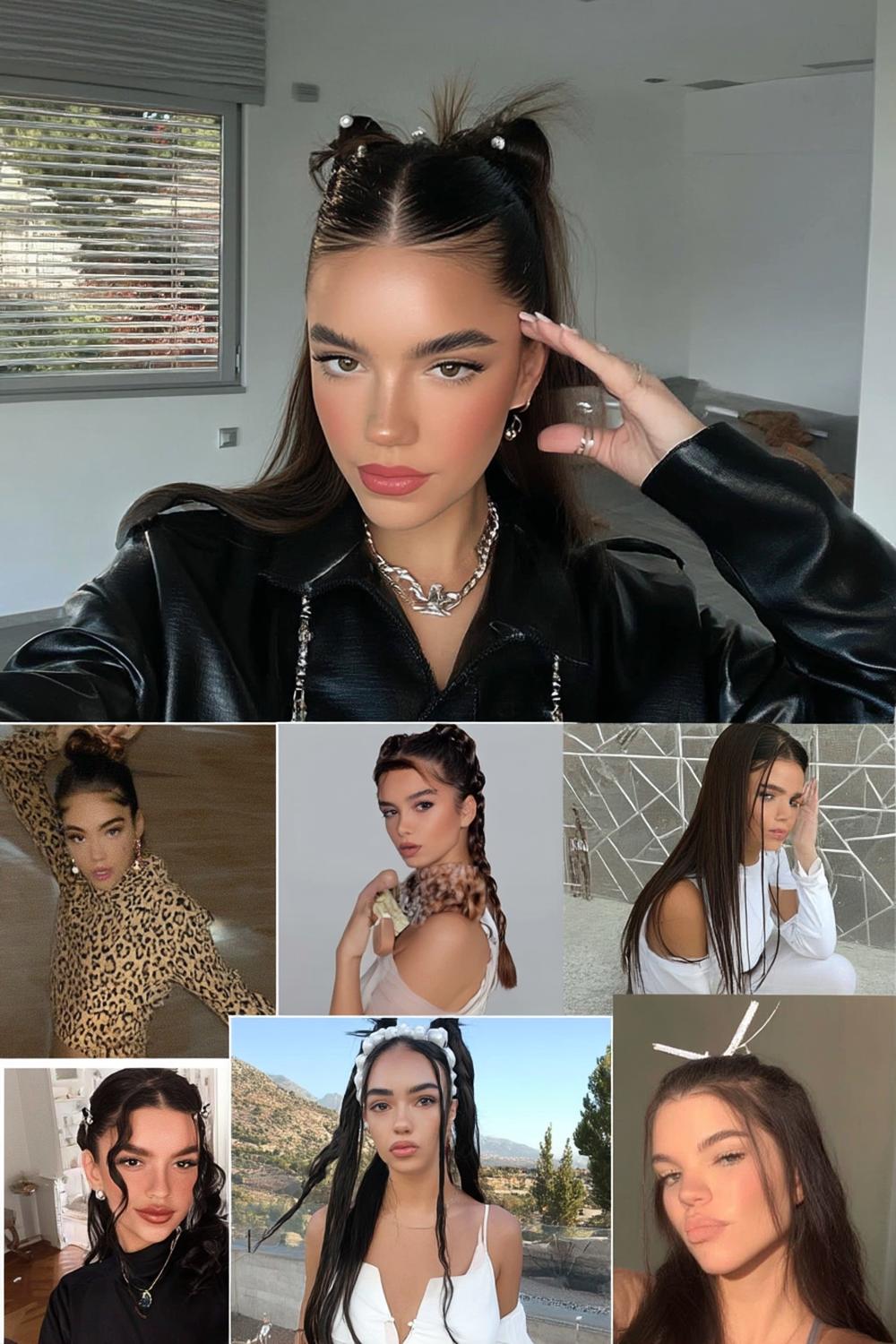 Space Buns mit sleek Ansatz