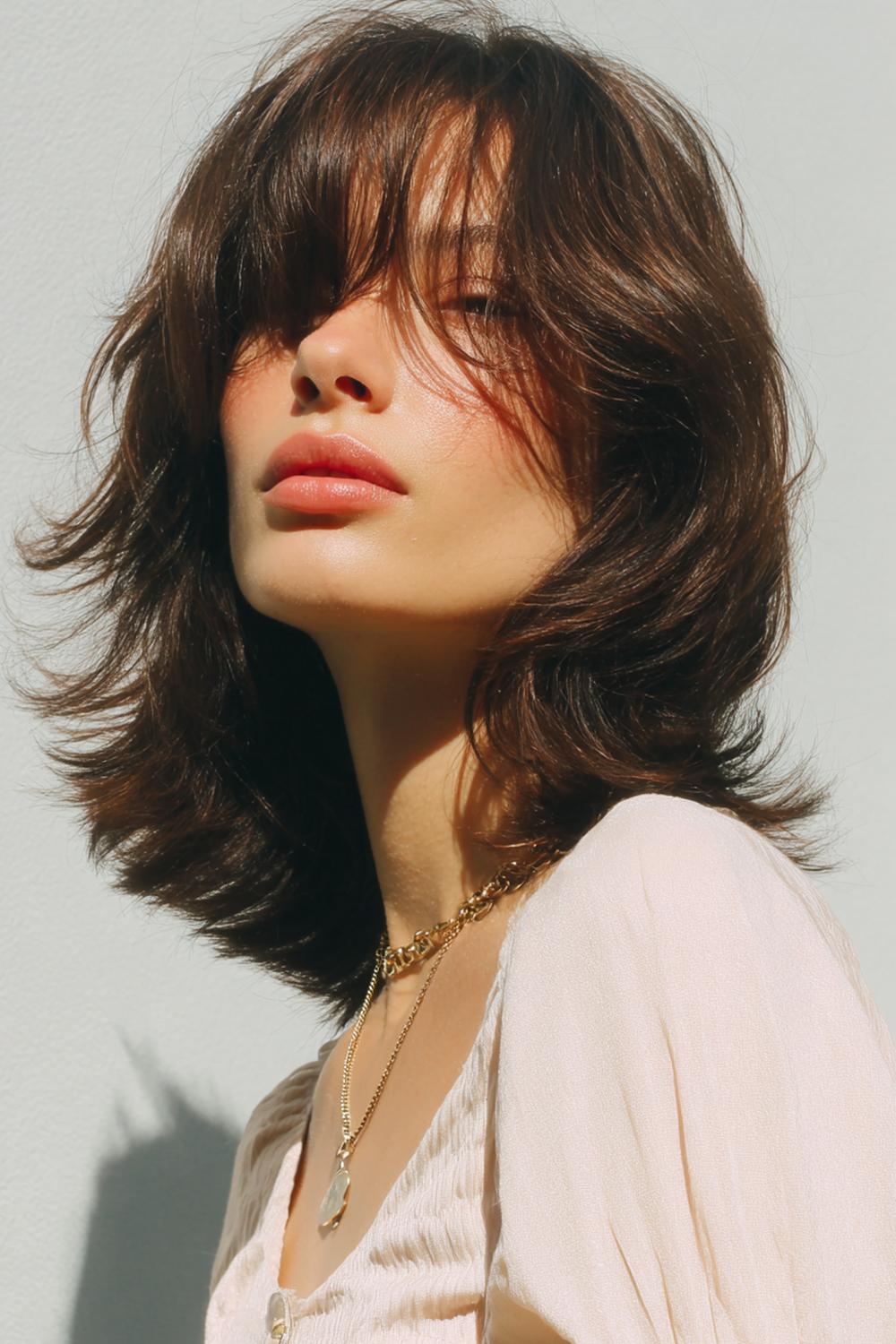 2. TikTok Haar Trend 2026: Soft-Wave Lob mit Curtain Bangs