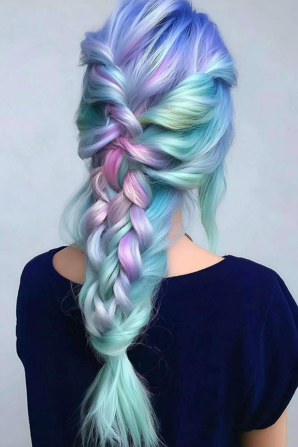 13. Trendige Haarideen 2026: Mermaid Braid mit glänzenden Strähnen