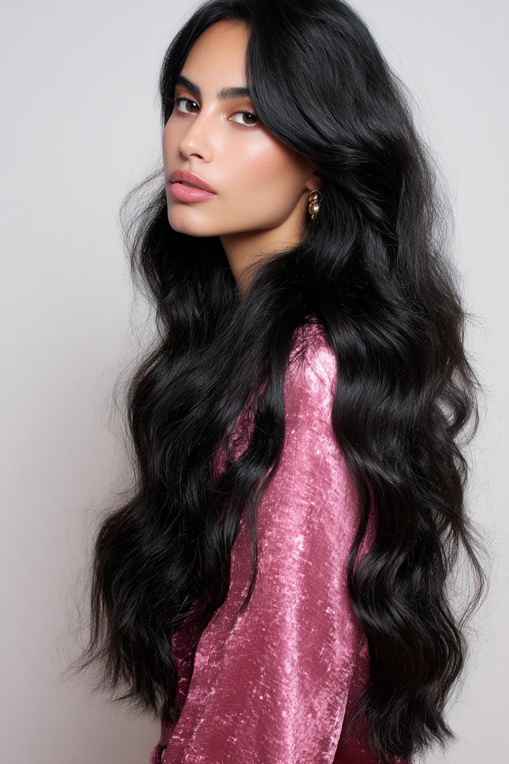 7. Trendige Haarideen 2026: Ultra-Lange Wellen mit Satin-Glanz