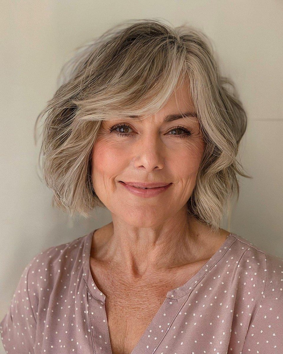 Voluminöser Bob feines Haar Pony
