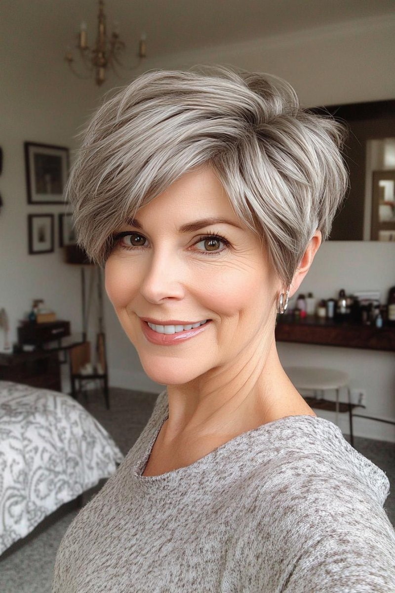 Voluminöser Pixie Cut dünnes Haar