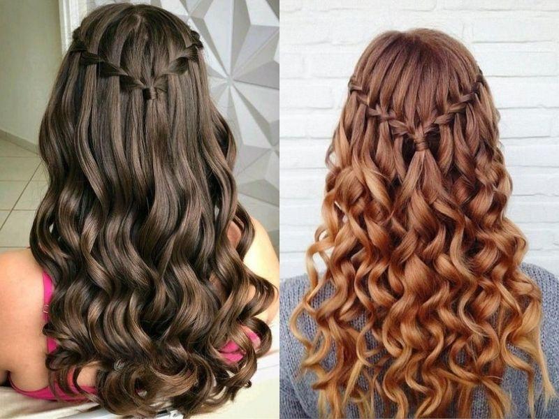 Wasserfall Flechtfrisur Locken