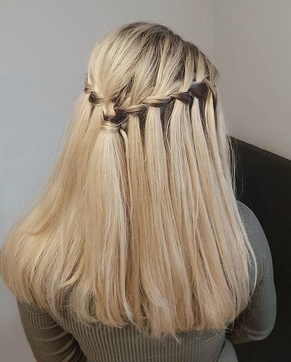 Wasserfall Zopf mittellange Haare