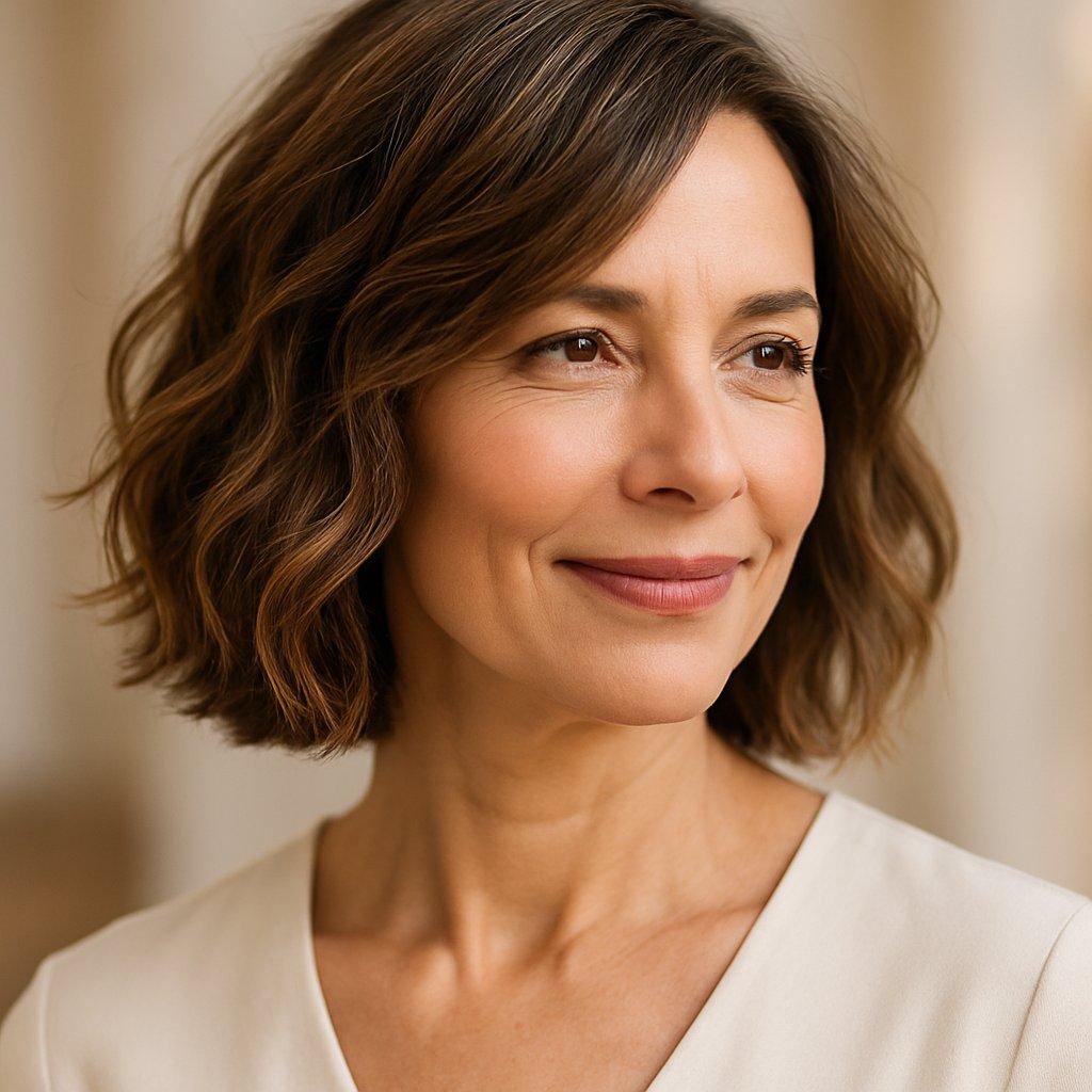 Wavy Bob für schmales Gesicht