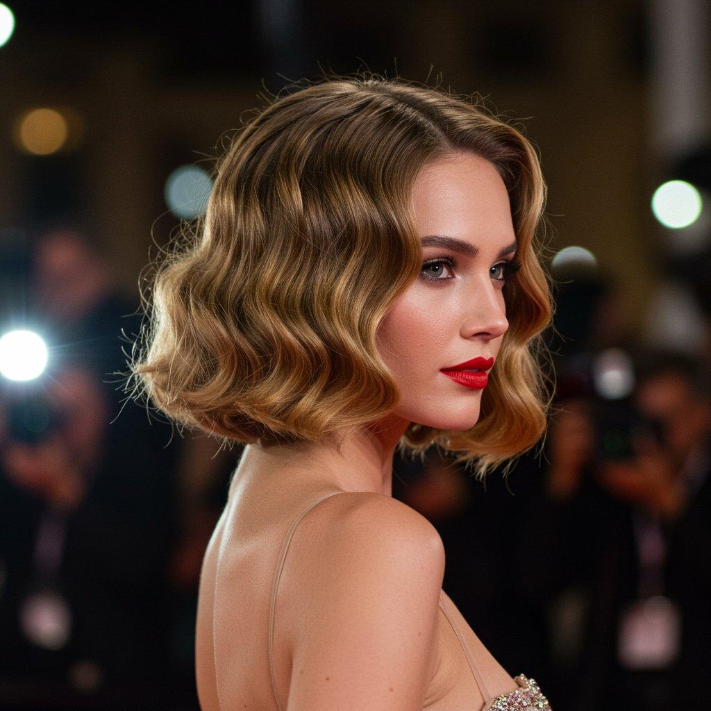 Eleganter Wavy Bob für Anlass