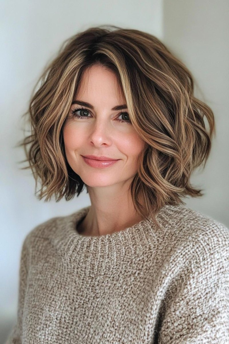 Wavy Bob mit Highlights
