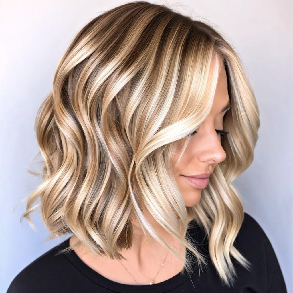 Champagnerblond Wavy Bob