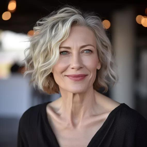 Wavy Bob mit Seitenscheitel