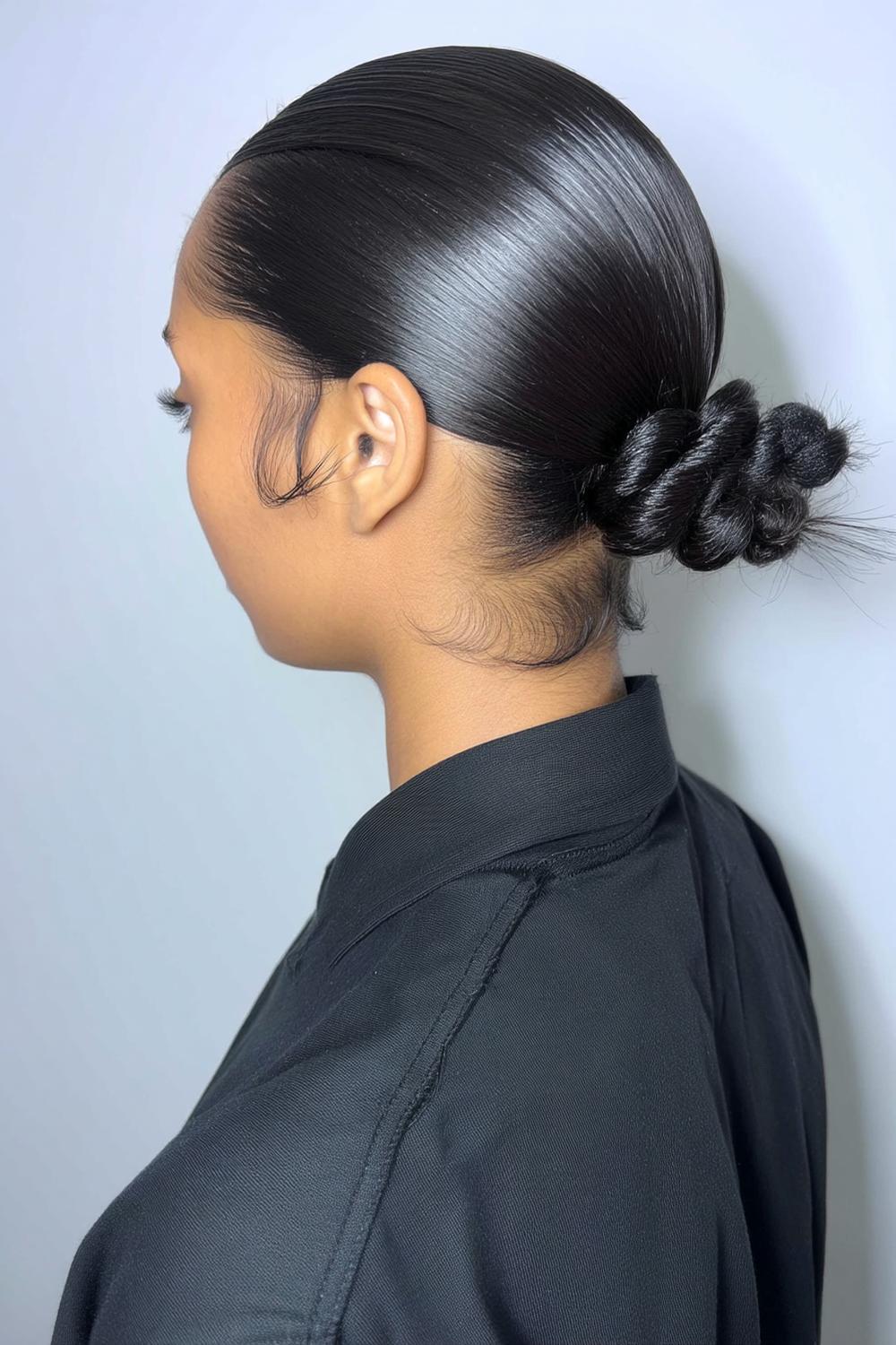 Sleek Zickzack-Knoten im Nacken